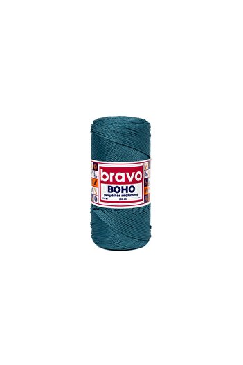 Bravo Νήματα μακραμέ από πολυεστέρα Boho 1, 5 mm 200 gr 300 μέτρα Νο: 3 (Κωδικός χρώματος: 238) Πράσινο πετρέλαιο