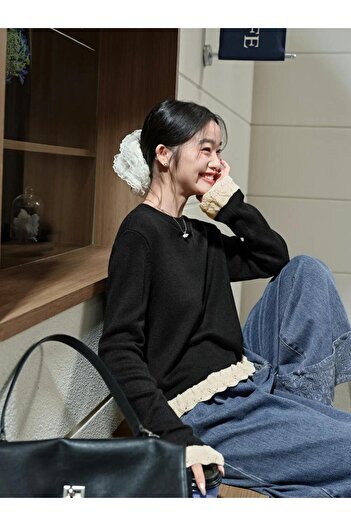 Gülce moda Soft Textured Crew Neck Knitwear Sweater