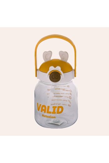 Relaxion Gift, Imported Luxury Eared White - Yellow Flask/Water Bottle 1100 ml (446)