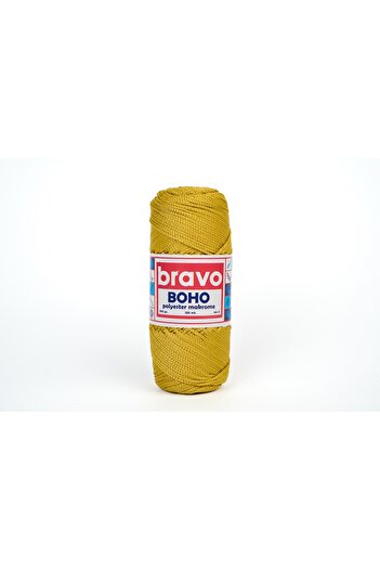 Bravo Boho Polyester Makrome İplik 1,5 Mm 100 Gr 150 Metre No: 3 mm (Renk Kodu:50) Gold