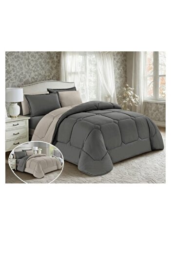 smart home Luxury summer bedspread, double-sided system, 6 pieces, double size (250 x 230 cm), 320 stitches, microfiber