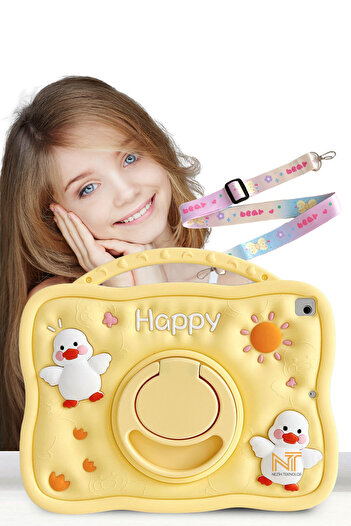 Nezih Case Honor Pad X9 Uyumlu Çocuklar İçin Standlı Askılı Silikon Kılıf