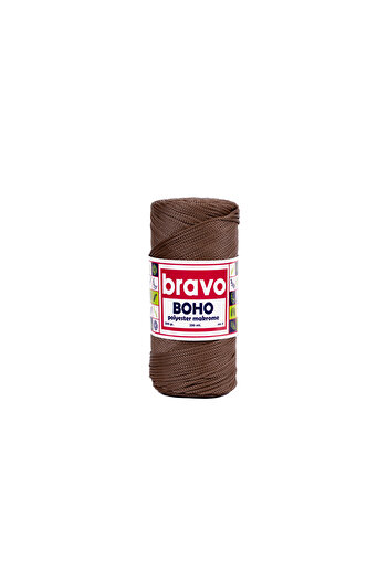 Bravo Boho Polyester Macrame Yarn 2 mm 200 Gr 230 Meters No: 4 (Color Code: 205) Tan