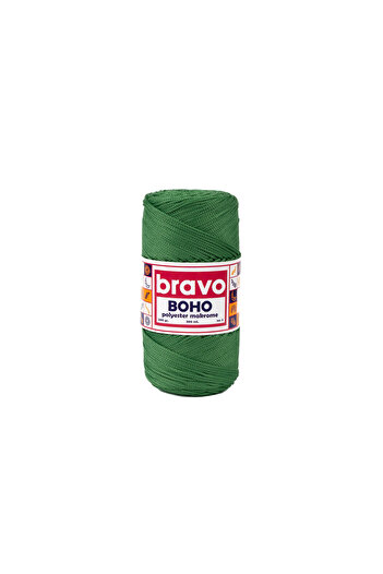 Bravo Νήματα μακραμέ από πολυεστέρα Boho 1, 5 mm 200 gr 300 μέτρα Νο: 3 (Κωδικός χρώματος: 172) Πράσινο