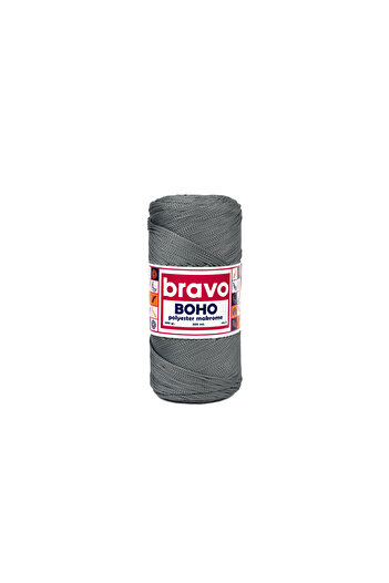 Bravo Boho Polyester Macrame Yarn 1, 5 mm 200 Gr 300 Meters No: 3 (Color Code: 64) Gray