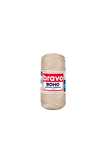 Bravo Νήματα μακραμέ από πολυεστέρα Boho 1,5 mm 100 gr 150 μέτρα Νο: 3 mm (Κωδικός χρώματος: 30) Μπεζ