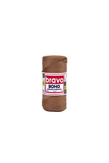 Bravo Νήματα μακραμέ από πολυεστέρα Boho 2 mm 200 γραμμάρια 230 μέτρα Νο: 4 (Κωδικός χρώματος: 3)8 Καμέλ