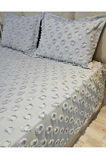bursa çeyiz 3 Piece Double Bedspread with Pompom Pattern