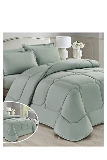 smart home Luxury summer bedspread, double-sided system, 6 pieces, double size (250 x 230 cm), 320 stitches, microfiber