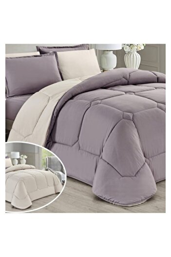 smart home Luxury summer bedspread, double-sided system, 6 pieces, double size (250 x 230 cm), 320 stitches, microfiber