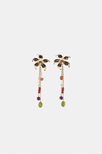 Stradivarius Beaded flower earrings