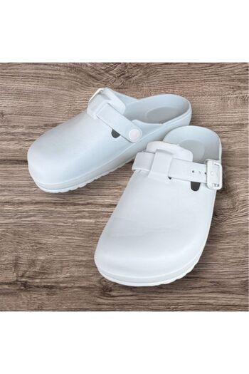 AkınalBella unisex λευκές παντόφλες νοσοκόμας με ελαφριά σόλα σαμπο