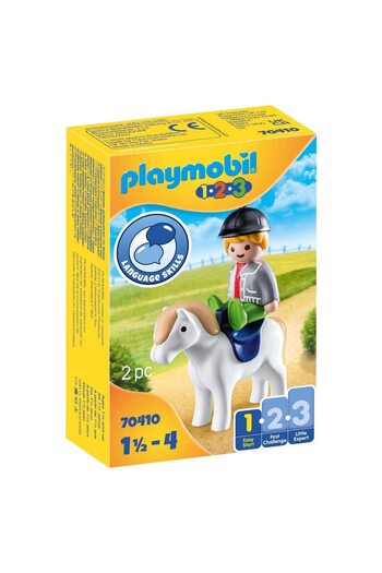 Playmobil Playmobil 1.2.3 boy with pony figurine set