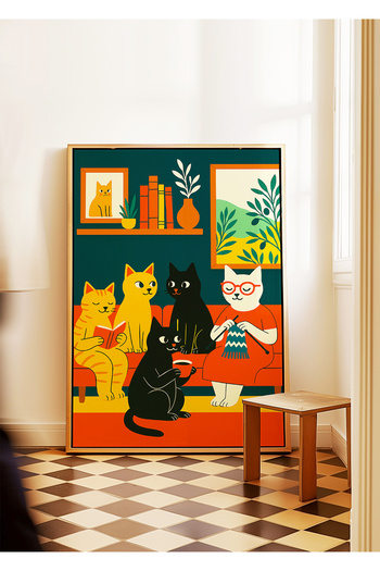 ARTHOUSECOLLECTIVE Cat Poster - Family Poster with Colorful Cat - Unframed Poster