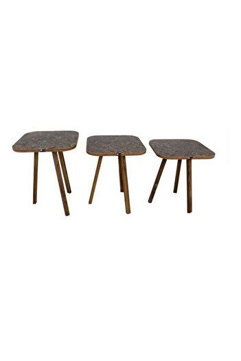 smart home 3-Piece Square Coffee And Tea Service Table Set Multicolour 38x38x50cm