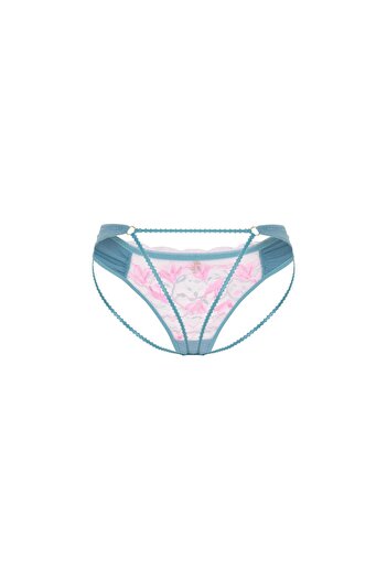 Feu De Elu Blume Turquoise Satin Lace Detailed String