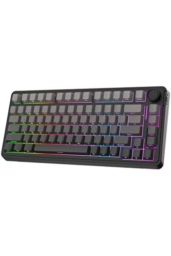 Epomaker لوحة مفاتيح ميكانيكية للألعاب EA75 75% RGB، لوحة مفاتيح لاسلكية كريمية 2.4 جيجاهرتز/Type-C/BT مع Kno