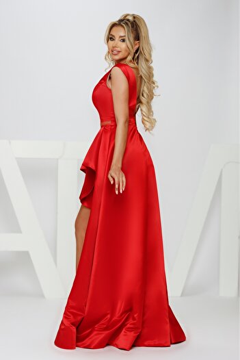 Atmosphere Fashion Long red taffeta dress