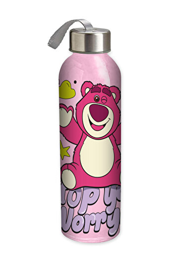 TSUMAB Cute Pink Bear Kids Water Bottle – “No Worries” Design – 500ml