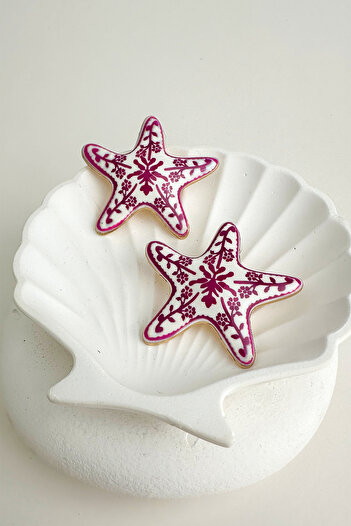 Modex Flower Patterned Starfish Earrings (5cm)