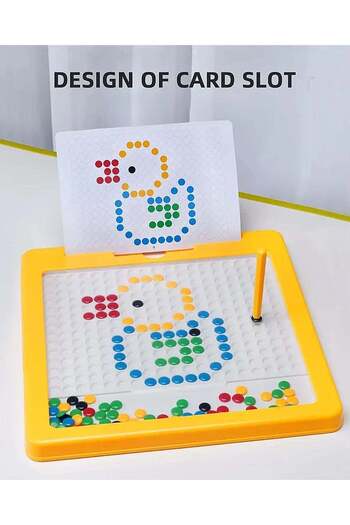 Toybox Magnetic Drawing Board with Magnetic Pen and Beads, Magnetic Dot Art, Montessori Educational Prescho