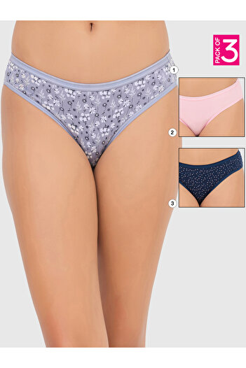 Clovia By Styli Pack of 3 - Printed Low Rise Bikini Briefs