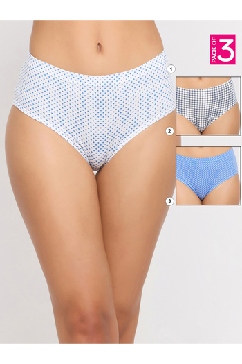 Clovia By Styli Pack of 3 - Printed Hipster Panties with Inner Elastic