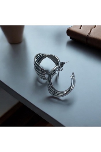 İNN JEWELLERY Steel Earrings Anti-Tarnish Anti-Allergic Vintage Figured (2 Years Importor Warranty)