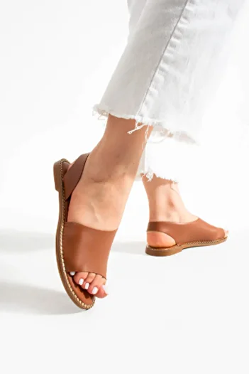BOUIS Women's Brown Daily Comfortable Sole Sandals Summer Anti-Sweat Lightweight Thin Sole Pool Sea Slippers