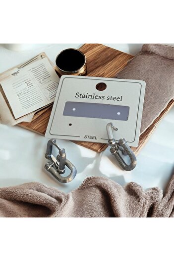 İNN JEWELLERY Steel Earrings Tarnish-Free Antiallergic Double Figured (2 Years Importer Guarantee)