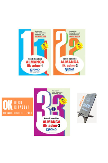 Fono Yayınları German First Step / 1-2-3 / 3 Books Set-New Edition (Our Gift Phone Holder)