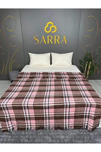 sarra Home Double Personality Fringe Blanket - Brown