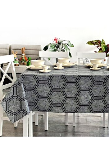Pucioasa Teflon-coated cotton tablecloth, 120x160cm, hexagonal pattern