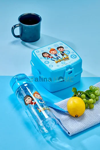 ALİNA HOME 2-Layer Lunch Box with Lion Character/500Ml Water Bottle