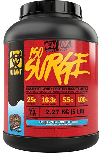 MUTANT ISO Surge, Whey Protein Isolate, 5Lbs, Cookies N Cream, 71 Servings