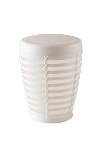 Raki Bathroom basket with hinged lid RAKI PALM 7.5 l 23.5x30cm white
