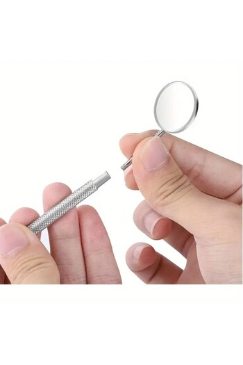 aba nails İpek Kirpik Kontrol Aynası Diş Kontrol Aynası Metal