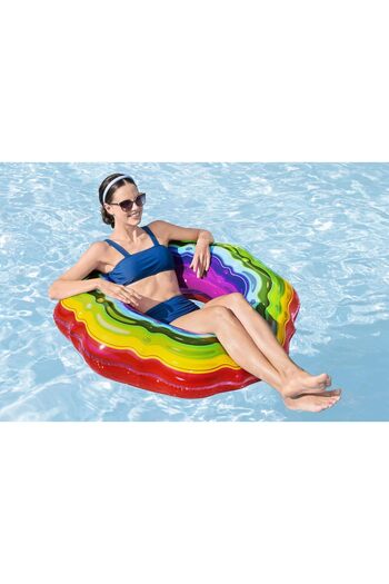 Mıncır Shop 115 cm Rainbow Pattern Inflatable Sea and Pool Ring – Large Size Swimming Ring