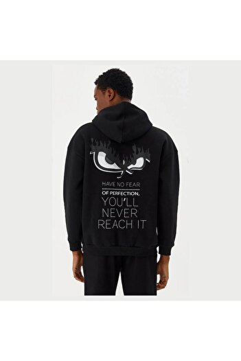 No Fear Men's Sweatshirt Hooded Black Melange M500271