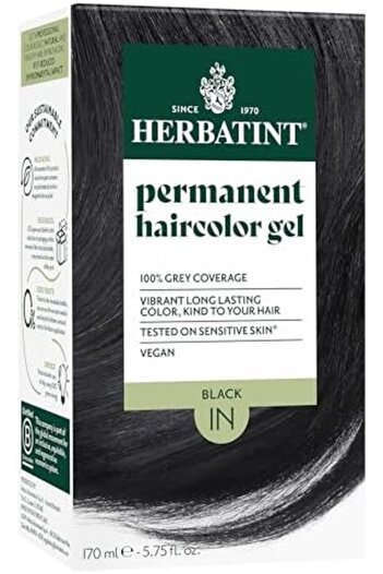 Herbatint Permanent Hair Dye For Women - 1N Black - For Up To 100% Gray Coverage - Ammonia-Free, Alc