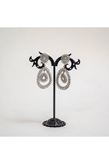CHARM Double oval statement earrings with zirconia – “Royal Sparkle” – Charm
