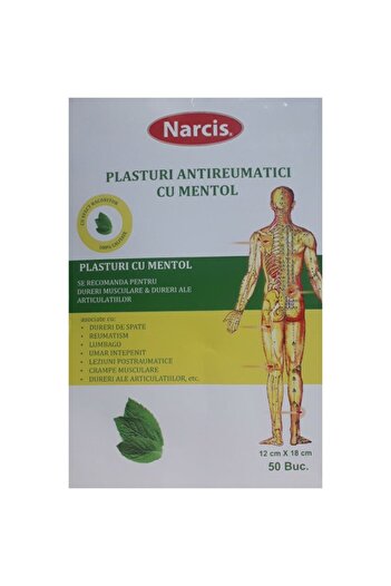 NARCIS Plasturi antireumatici cu mentol, Narcis, 12x18 cm