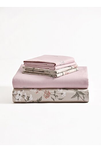 Master Home Textile Cotton Floral Duvet Cover Set, 200TC, King Size 6 Pcs, Zipper Closure, Fits 200x200 cm Bed