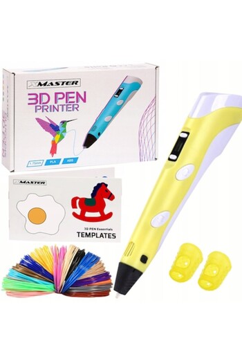 dalimag 3D Pen Set, 10m Cartridges, Templates, Yellow