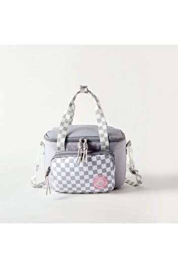 Marshmallow Panelled Lunch Bag with Detachable Strap and Zip Closure