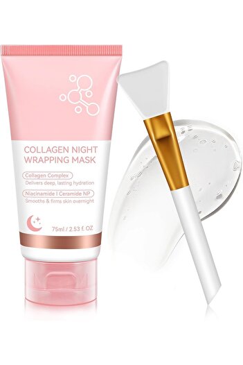 NOVA KISS Premium Night Mask with Collagen, Niacinamide, Ceramide NP, Deep Hydration, 75 ml