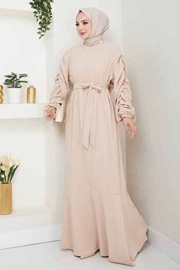 InStyle Crepe Elastic Stone Dress