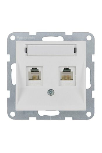 PANASONIC Mecanism priză 2xCAT5e cu etichetă Karre Plus 55 Soft Touch