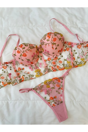 Feruzdesign Pink Daphne Bustier Suit