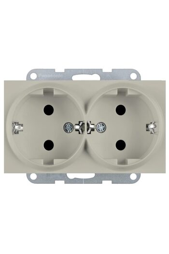 PANASONIC Double Schuko Mechanism Karre Plus 55 Soft Touch Sandstone